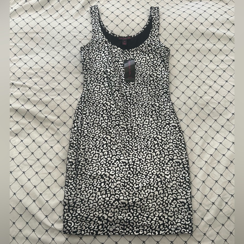 Material Girl Black and White Patterned Dress